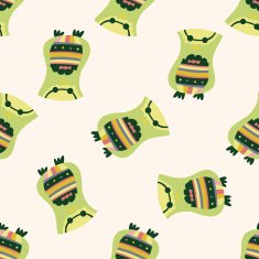 owl cartoon seamless pattern background N11