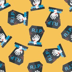 grave flat icon eps10 seamless pattern background N2