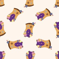 owl cartoon seamless pattern background N18
