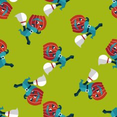 pumpkin and broom flat icon eps10 seamless pattern background N4