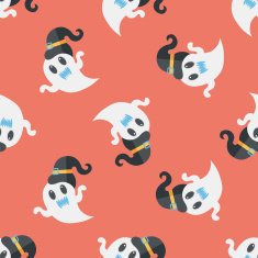 ghost flat icon eps10 seamless pattern background N7