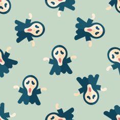 Grim Reaper flat icon eps10 seamless pattern background