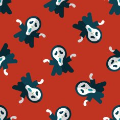 Grim Reaper flat icon eps10 seamless pattern background N3