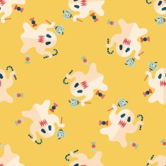 ghost flat icon eps10 seamless pattern background N9
