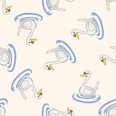 bird swan cartoon seamless pattern background