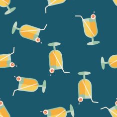 Halloween cocktail flat icon eps10 seamless pattern background