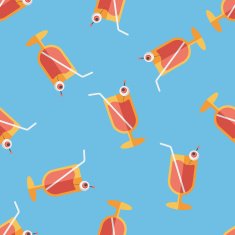 Halloween cocktail flat icon eps10 seamless pattern background N2