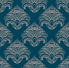 Paisley bell shaped flowers seamless pattern