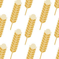 Cartoon cereal wheat or barley spikes seamless pattern