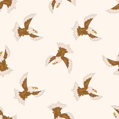 bird eagle cartoon seamless pattern background