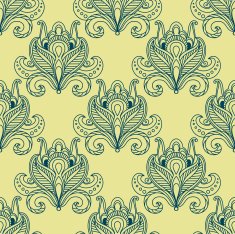 Paisley dense flower buds seamless pattern