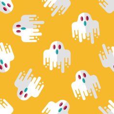 ghost flat icon eps10 seamless pattern background N14