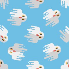 ghost flat icon eps10 seamless pattern background N15