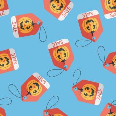 Halloween SALE flat icon eps10 seamless pattern background N5