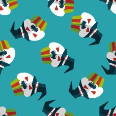Halloween cupcakes with ghost flat icon eps10 seamless pattern background N4