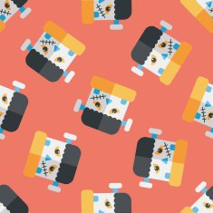 Frankenstein flat icon eps10 seamless pattern background N3