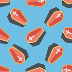 coffin falt icon eps10 seamless pattern background N2