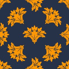 Seamless floral pattern with orange cornflowers