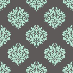 Seamless leaves composition in damask pattern
