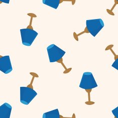 furniture theme lamp cartoon seamless pattern background