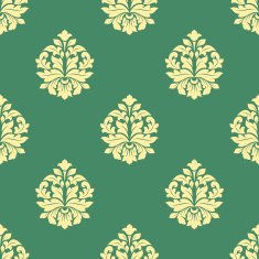 Seamless flourish pattern with dainty buds