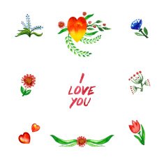 Floral set watercolor flowers Invitations flyers banners or posters design