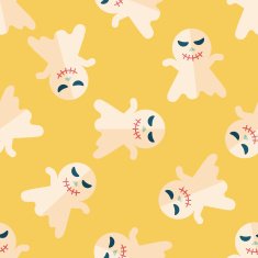 ghost flat icon eps10 seamless pattern background N17
