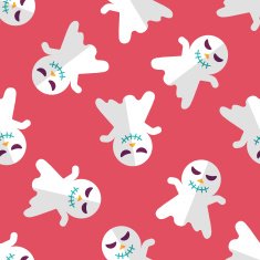 ghost flat icon eps10 seamless pattern background N18