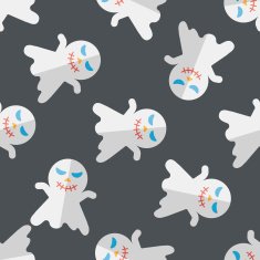 ghost flat icon eps10 seamless pattern background N19