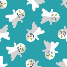 ghost flat icon eps10 seamless pattern background N20