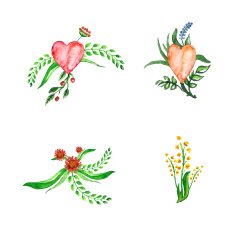 Floral set watercolor flowers Invitations flyers banners or posters design N2