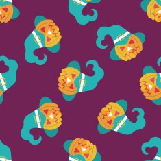 pumpkin flat icon eps10 seamless pattern background N2