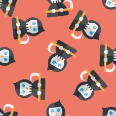 Grim Reaper flat icon eps10 seamless pattern background N6