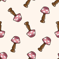 furniture theme lamp cartoon seamless pattern background N2