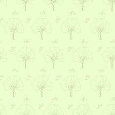 Tree Branch Pattern Green Leaves Vector Seamless