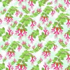 Red Green Flower Seamless Pattern Vector N2