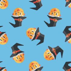 wizard flat icon eps10 seamless pattern background N6