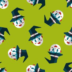 wizard flat icon eps10 seamless pattern background N7