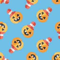 pumpkin flat icon eps10 seamless pattern background N7