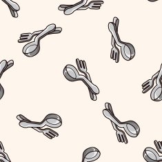 tableware cartoon seamless pattern background N4