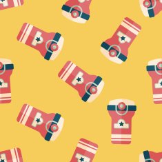 Water bottle flat icon eps10 seamless pattern background