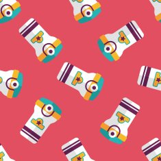 Water bottle flat icon eps10 seamless pattern background N2