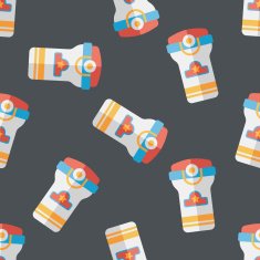 Water bottle flat icon eps10 seamless pattern background N3