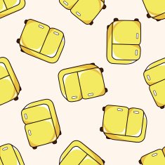 kitchenware refrigerator cartoon seamless pattern background