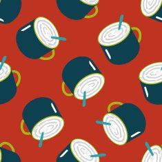coffee latte art flat icon eps10 seamless pattern background N3