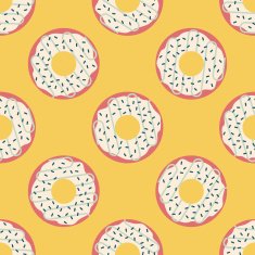 donut flat icon eps10 seamless pattern background