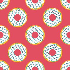 donut flat icon eps10 seamless pattern background N2