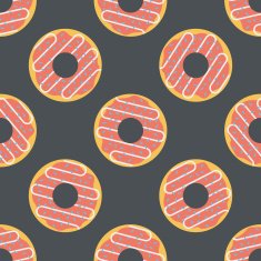 donut flat icon eps10 seamless pattern background N3