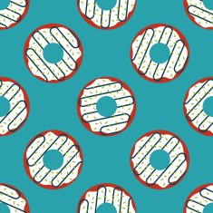 donut flat icon eps10 seamless pattern background N4