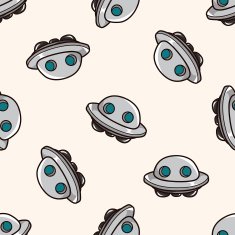 Space ufo cartoon seamless pattern background N13